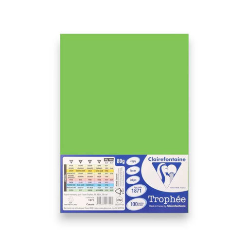 Picture of COLOURED PAPER A4 LIME X1 80GSM